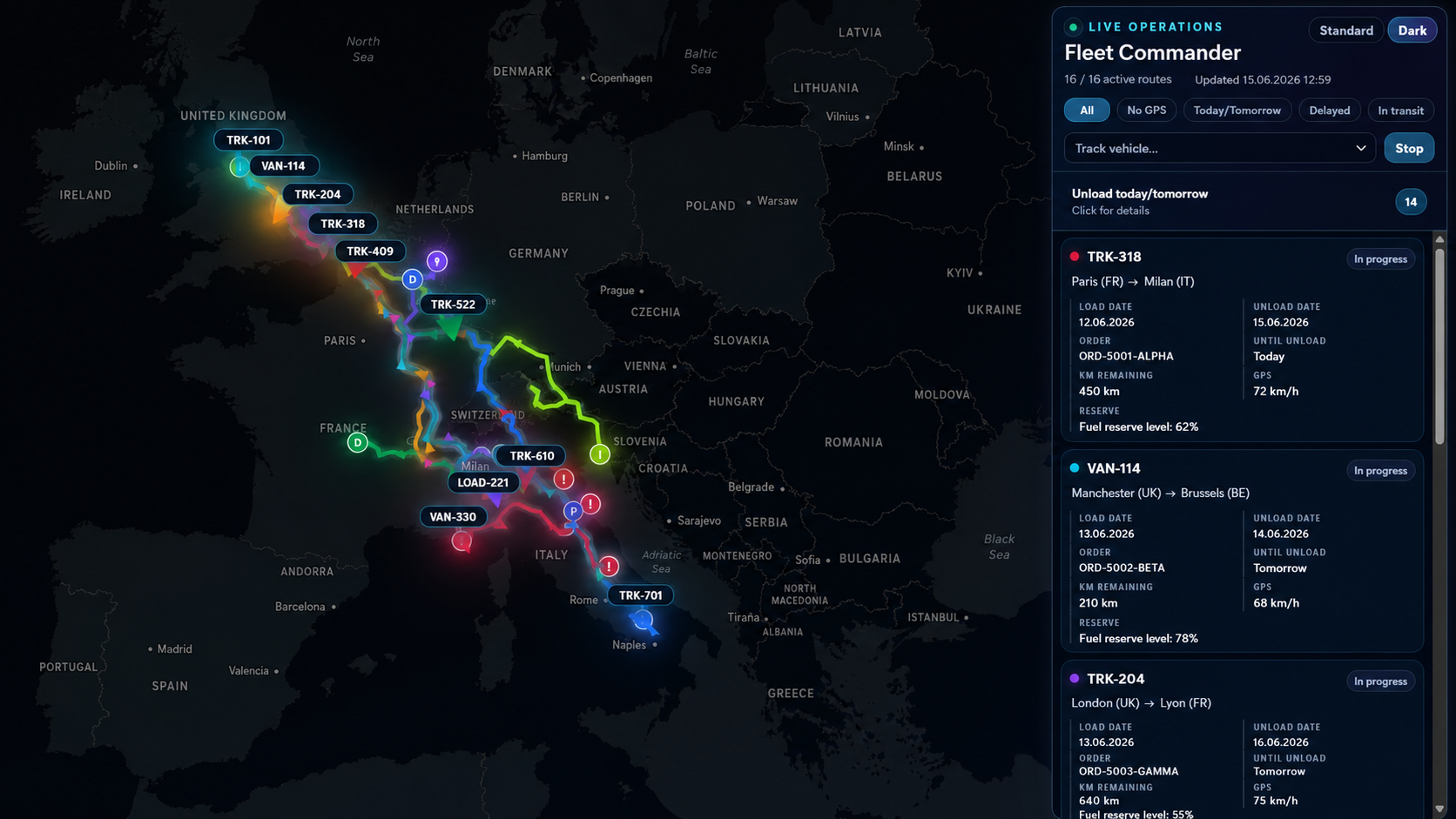 MenV4 Fleet Commander app screen